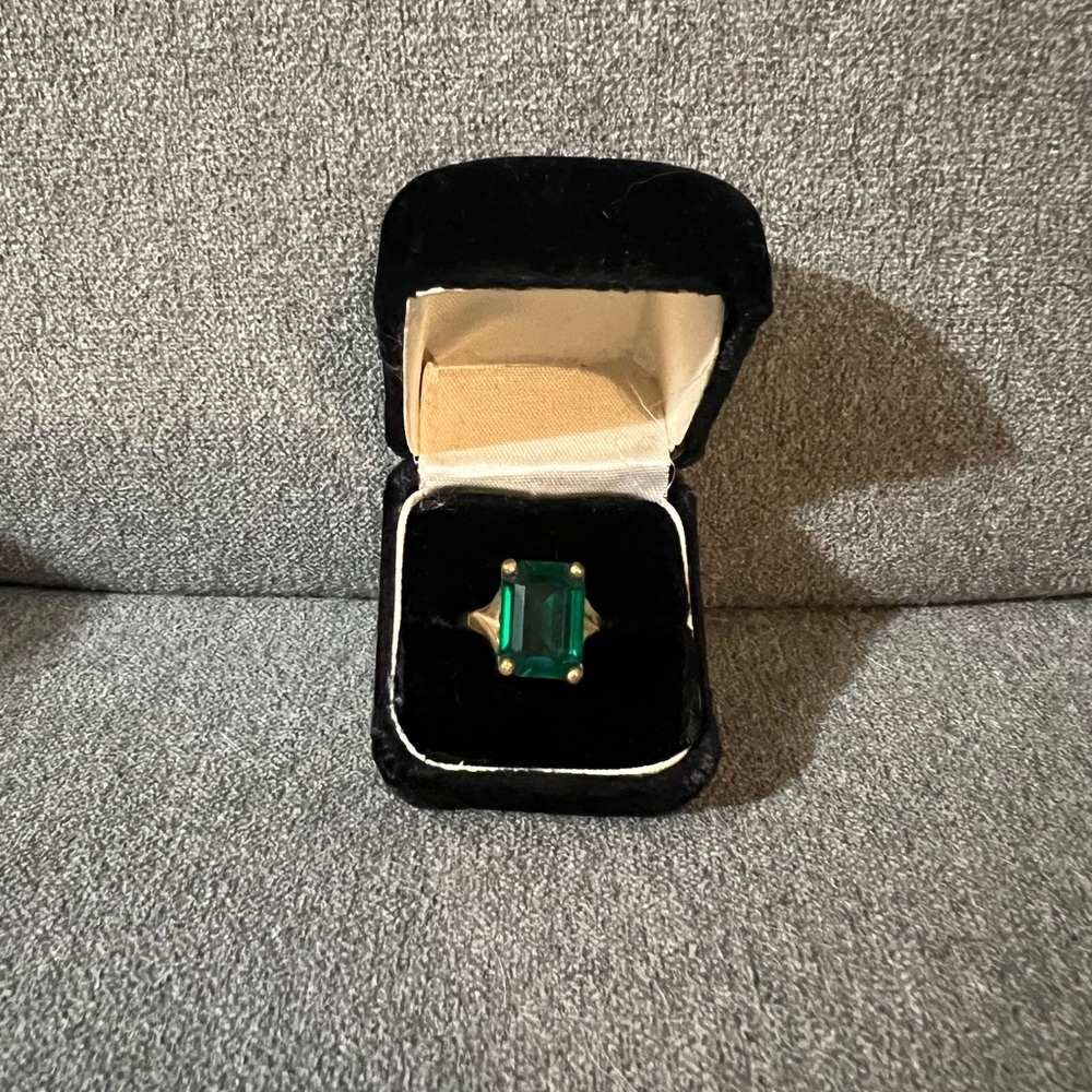 Emerald Ring with Gold Band